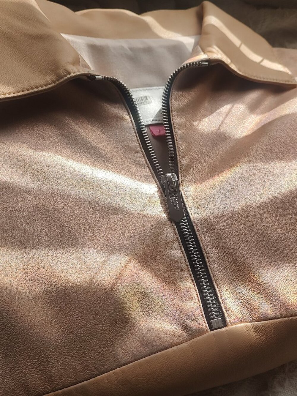 100 % Lamb Leather Rose Gold The Mighty Company Metallic Kings Sweatshirt